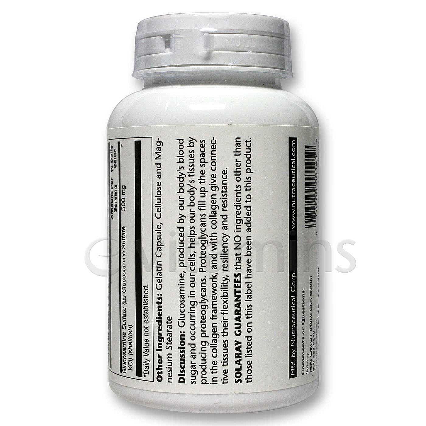 Solaray Sulfato de glucosamina 500 mg 120 Cápsulas - Imagem 3