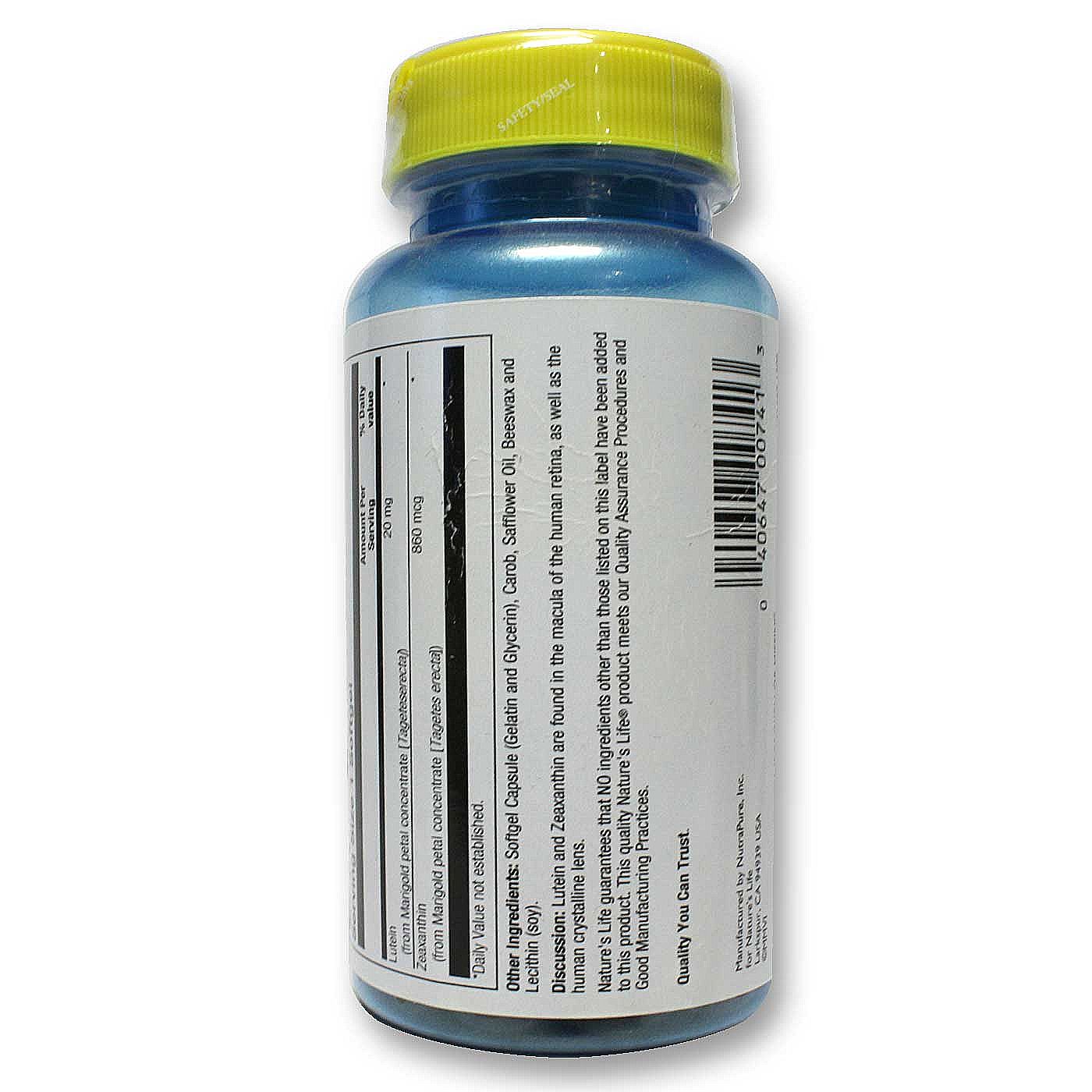 Nature's Life, Luteína 20 mg - 60 Cápsulas - Imagem 3
