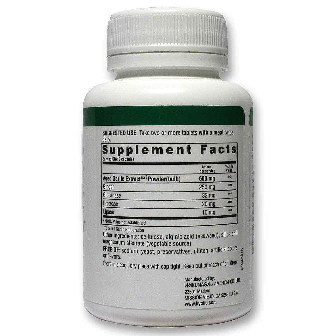 Kyolic Fórmula, Candida para Limpeza e Digestão - 100 Comprimidos Vegetarianos - Imagem 2