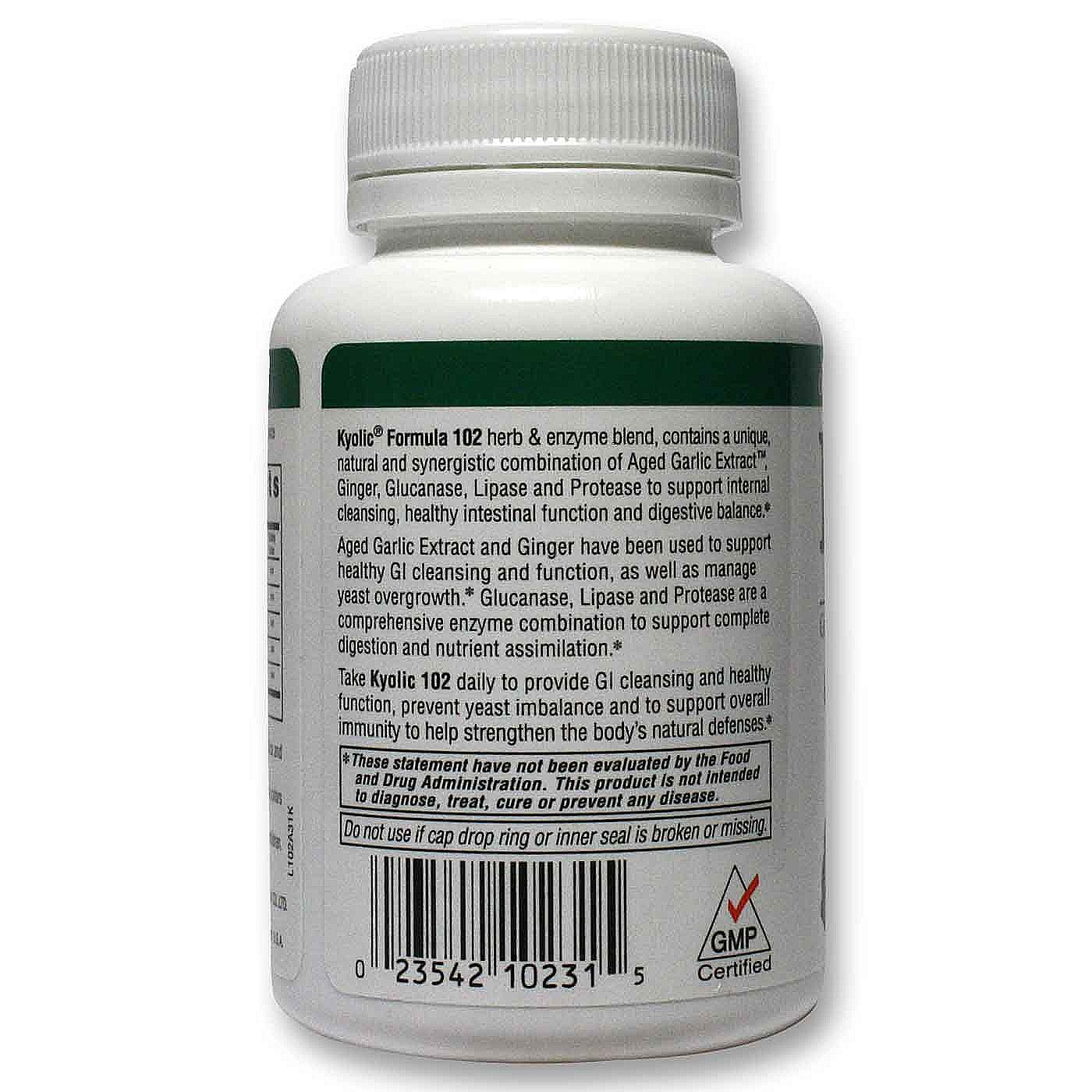 Kyolic Fórmula, Candida para Limpeza e Digestão - 100 Comprimidos Vegetarianos - Imagem 3