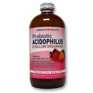 American Health, Cultura Acidófila - Sabor Morango - 16 oz (472mL)