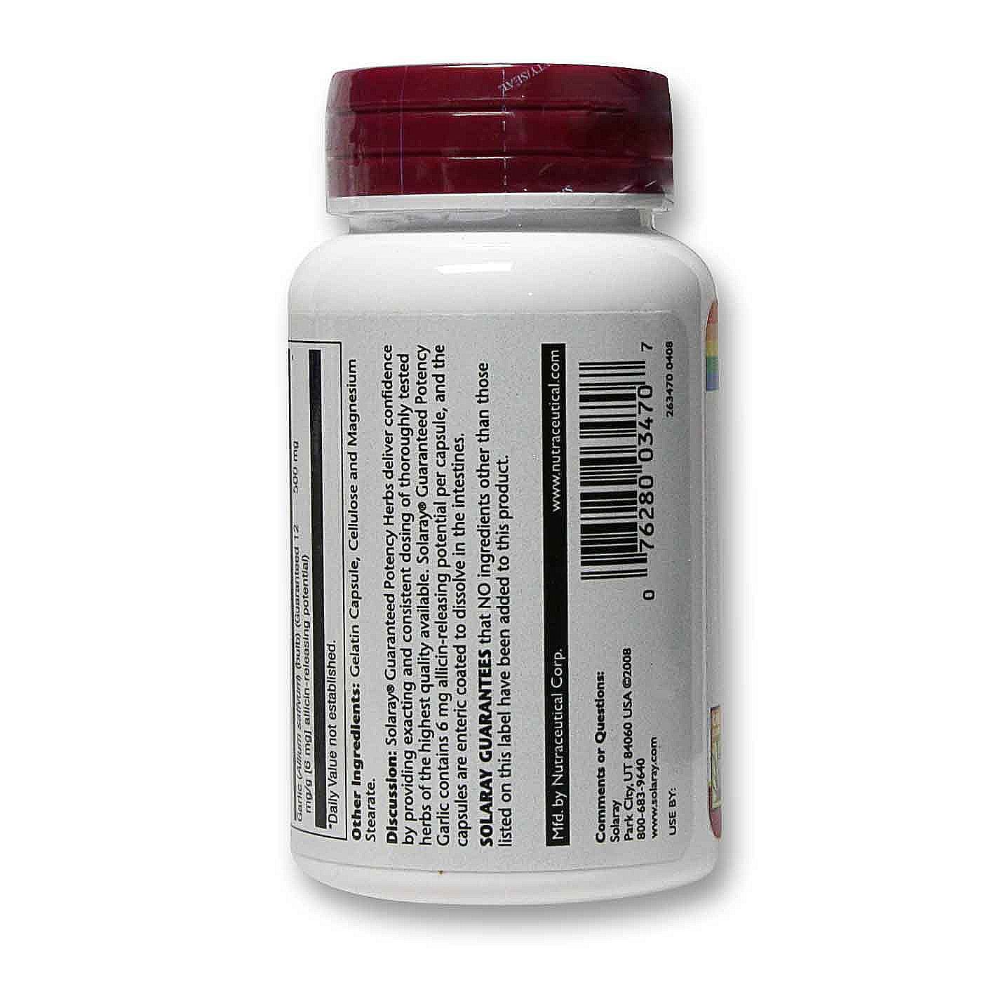 Solaray Alho 500 mg 60 Cápsulas - Imagem 3
