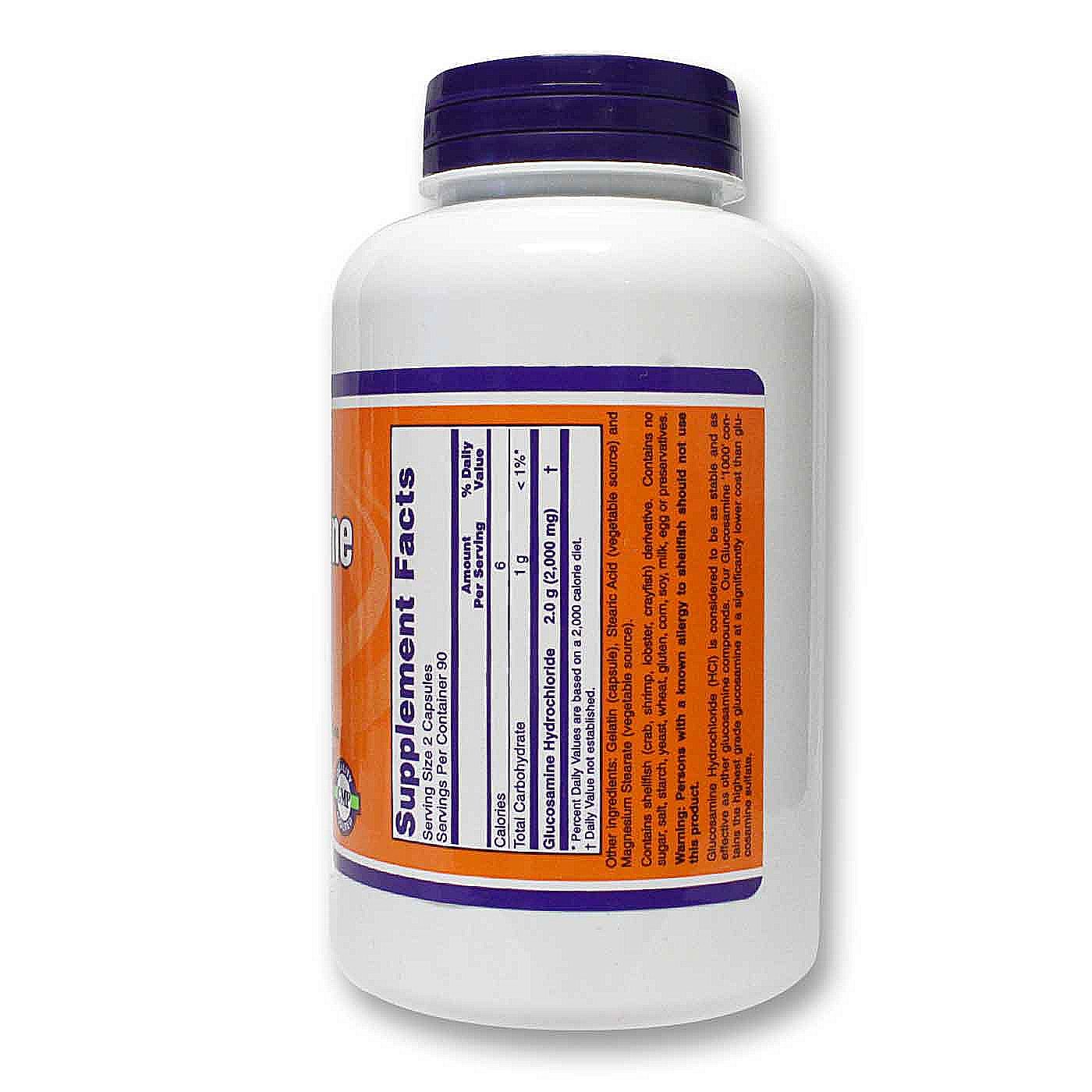 Now Foods, Glucosamina 1000 mg - 180 Cápsulas Vegetarianas - Imagem 2