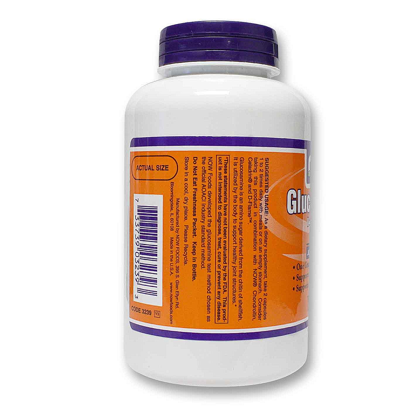 Now Foods, Glucosamina 1000 mg - 180 Cápsulas Vegetarianas - Imagem 3