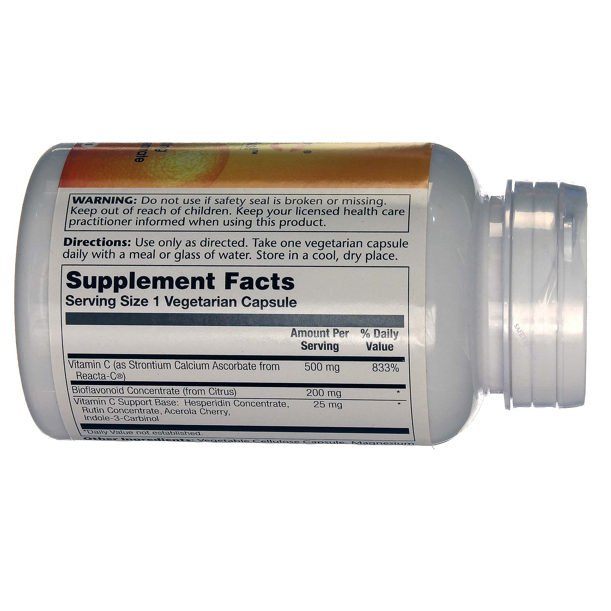 Solaray, Reacta-C com bioflavonóides 500 mg -120 Cápsulas Vegetarianas - Imagem 2