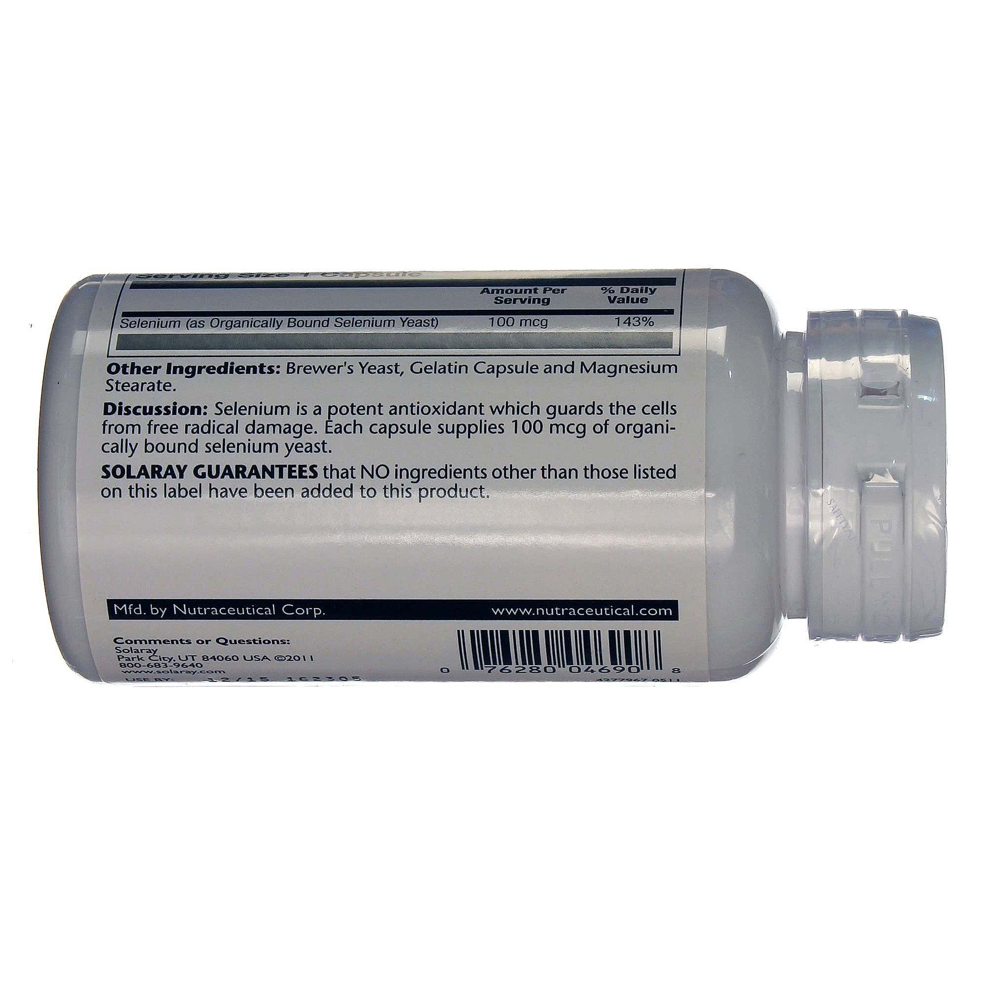 Solaray Selênio 100 mcg 100 Cápsulas - Imagem 3
