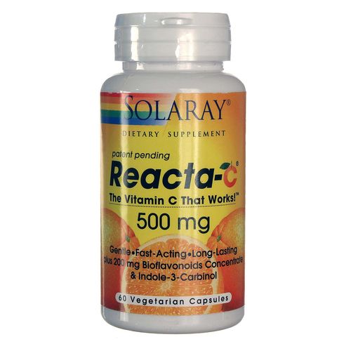 Solaray Reacta-C com bioflavonóides 500 mg 60 Cápsulas Vegetarianas