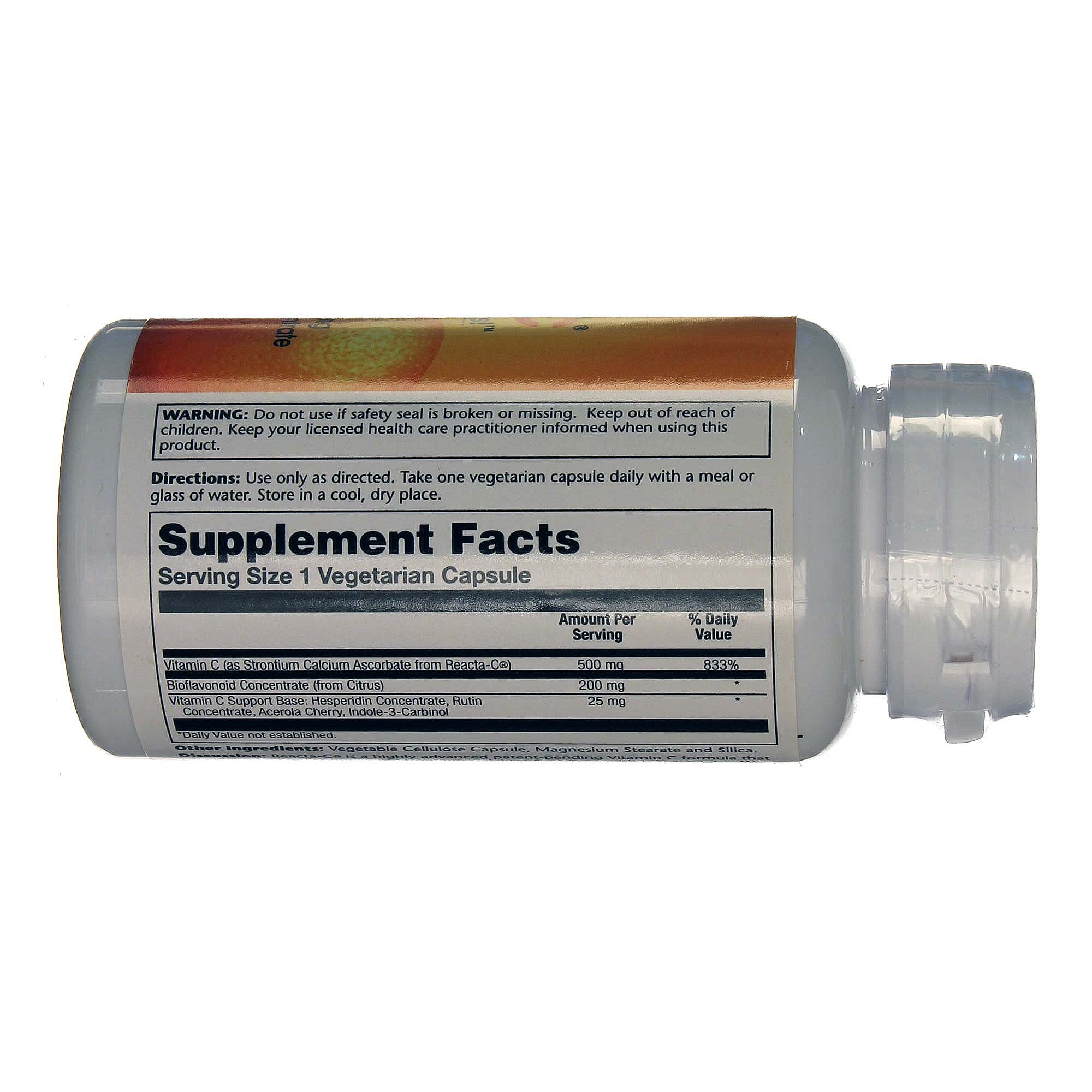 Solaray Reacta-C com bioflavonóides 500 mg 60 Cápsulas Vegetarianas - Imagem 2