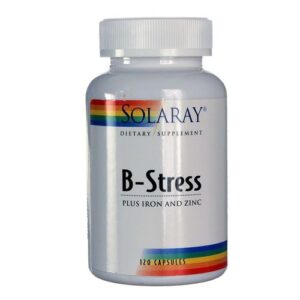 Solaray, B-Stress mais Ferro e Zinco - 120 Cápsulas Vegetarianas