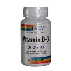 Solaray Vitamina D3 2.000 UI Limão 60 Pastilhas