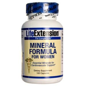 Life Extension, Fórmula Mineral para Mulheres - 100 Cápsulas