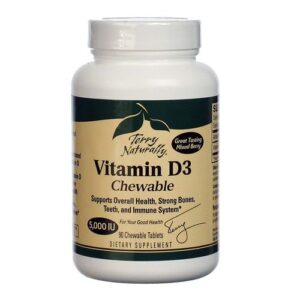 Terry Naturally, Vitamina D3 5.000 UI - 90 Comprimidos Mastigáveis