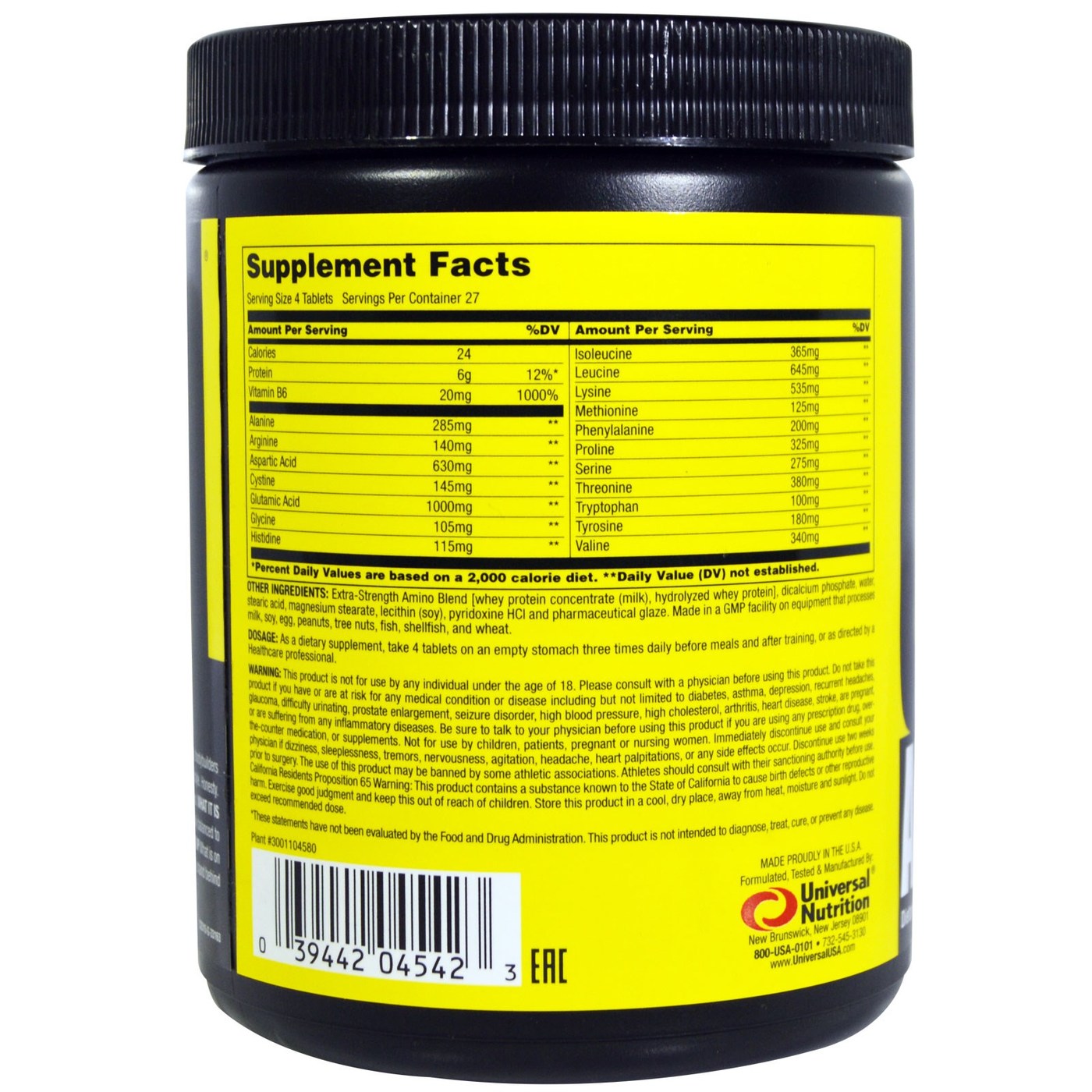 Universal Nutrition Amino 1900 110 comprimidos - Imagem 2