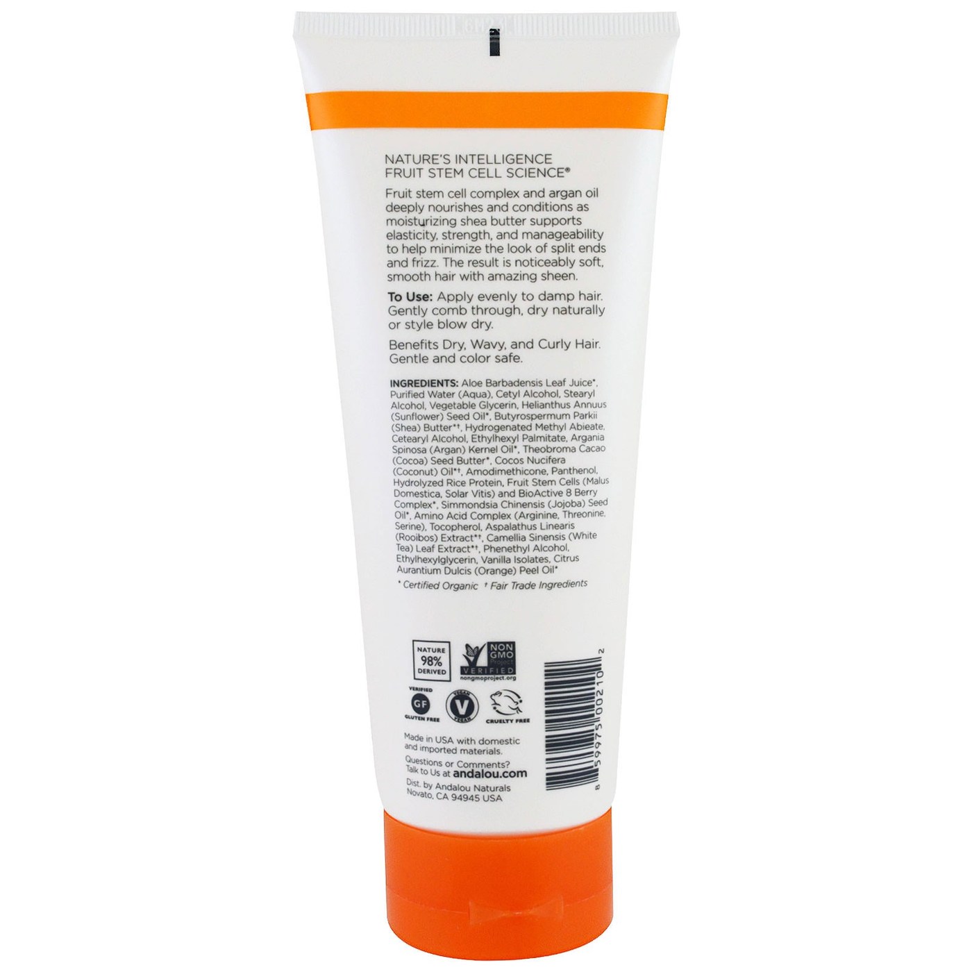 Andalou Naturals Styling CRM Laranja Argan 6,8 onças - Imagem 2