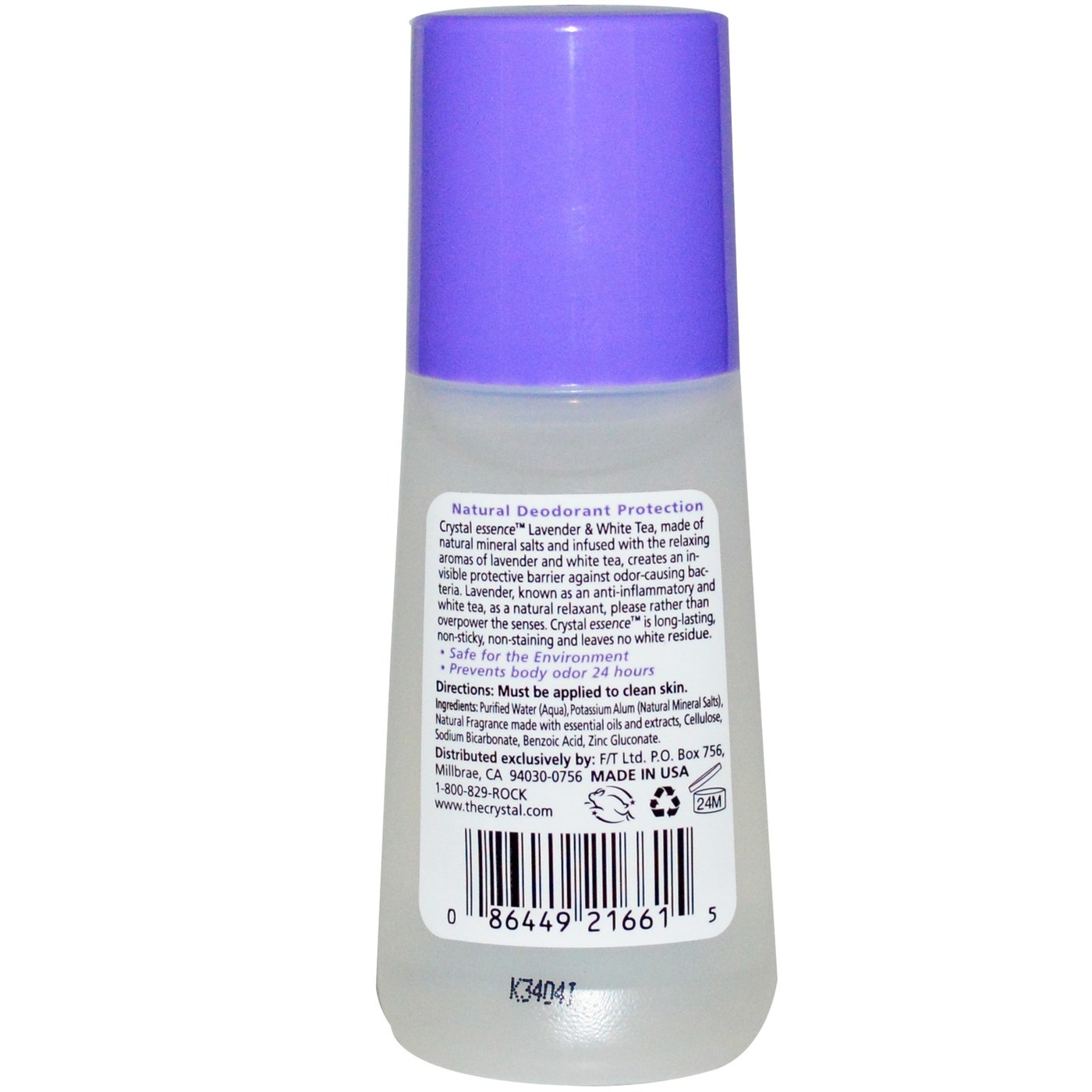 Crystal Essence, Rolo De Desodorante Mineral - Lavanda e Chá Branco - 66 mL - Imagem 2