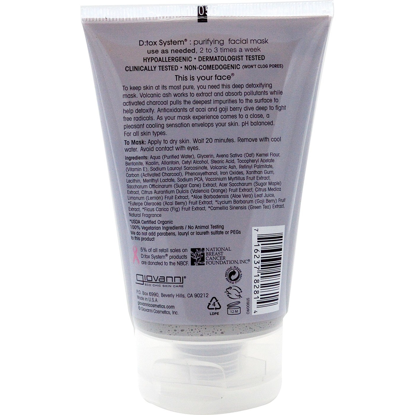Giovanni Hair Care Products D: tox Sistema 4 oz Máscara Facial - Imagem 2