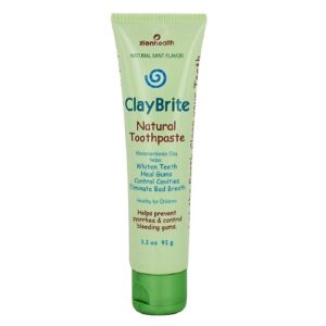 Zion Health ClayBrite Extra Natural Creme Dental, hortelã - 3.2 oz