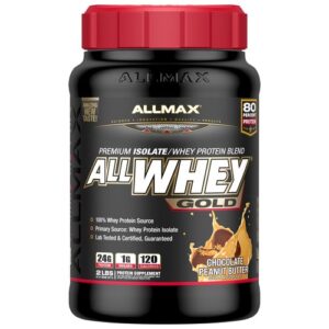 AllMax Nutrition Allwhey Gold, Manteiga de amendoim de chocolate - 32 oz