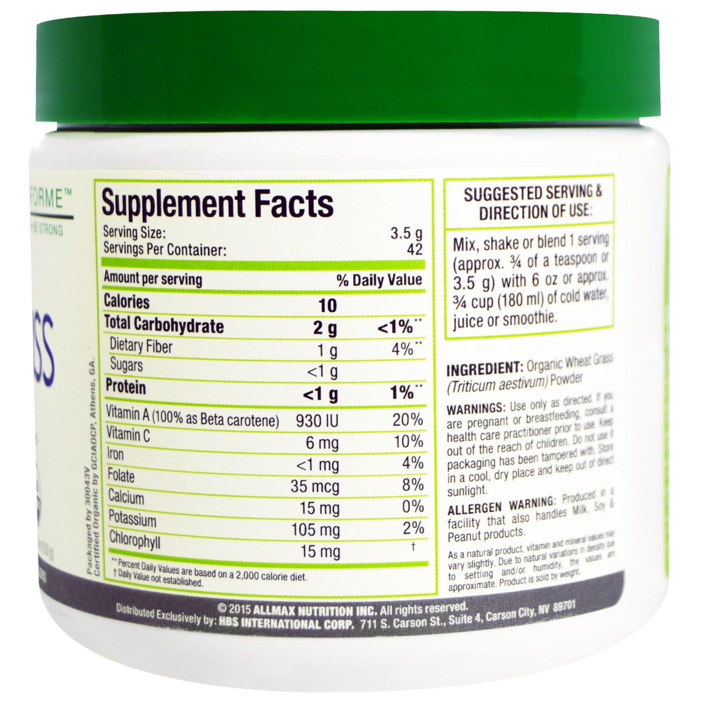 NovaForme Wheat Grass Powder - 5.29 oz - Imagem 2