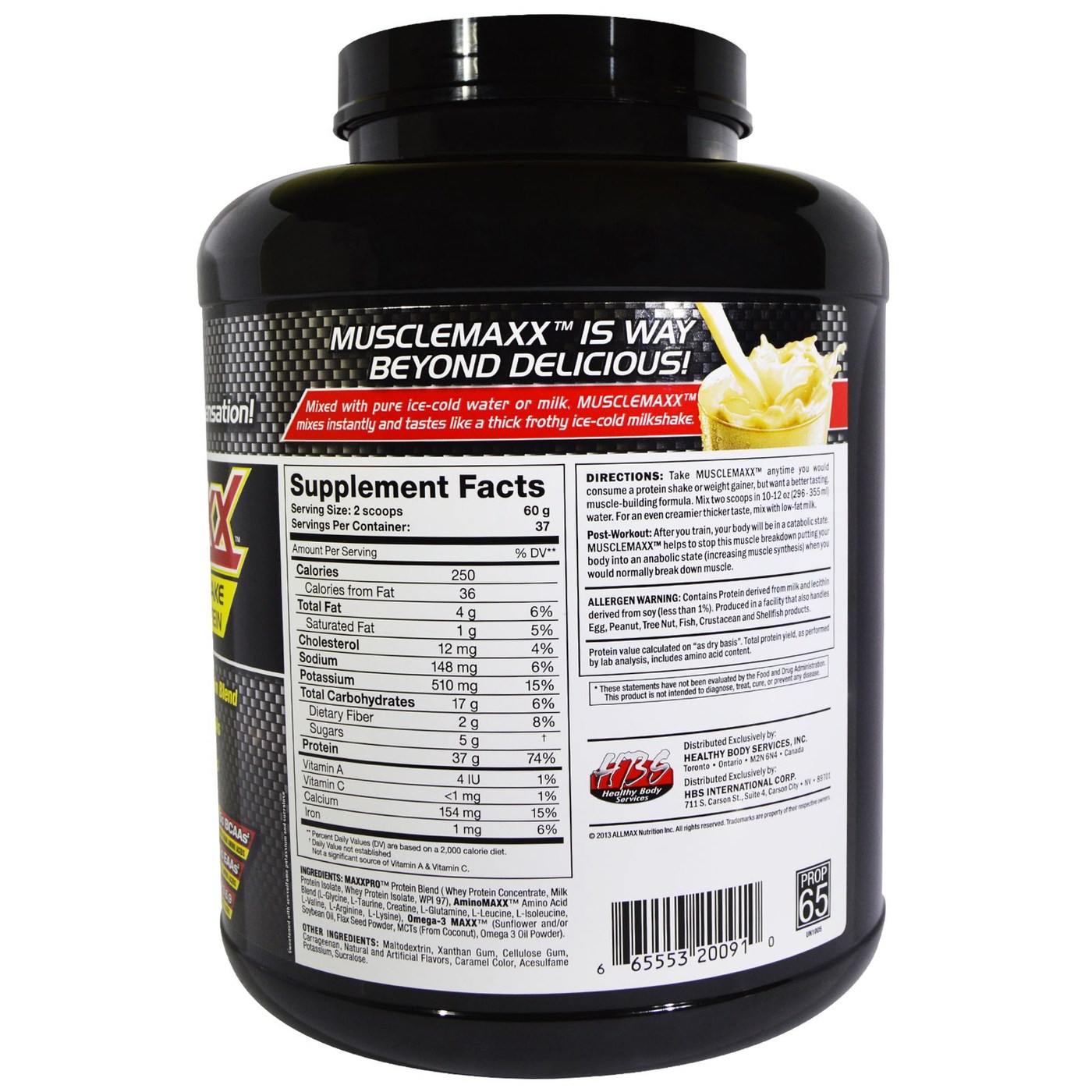 MuscleMaxx High Energia + Muscle Building Proteína, Sonho de baunilha - 80 oz - Imagem 2