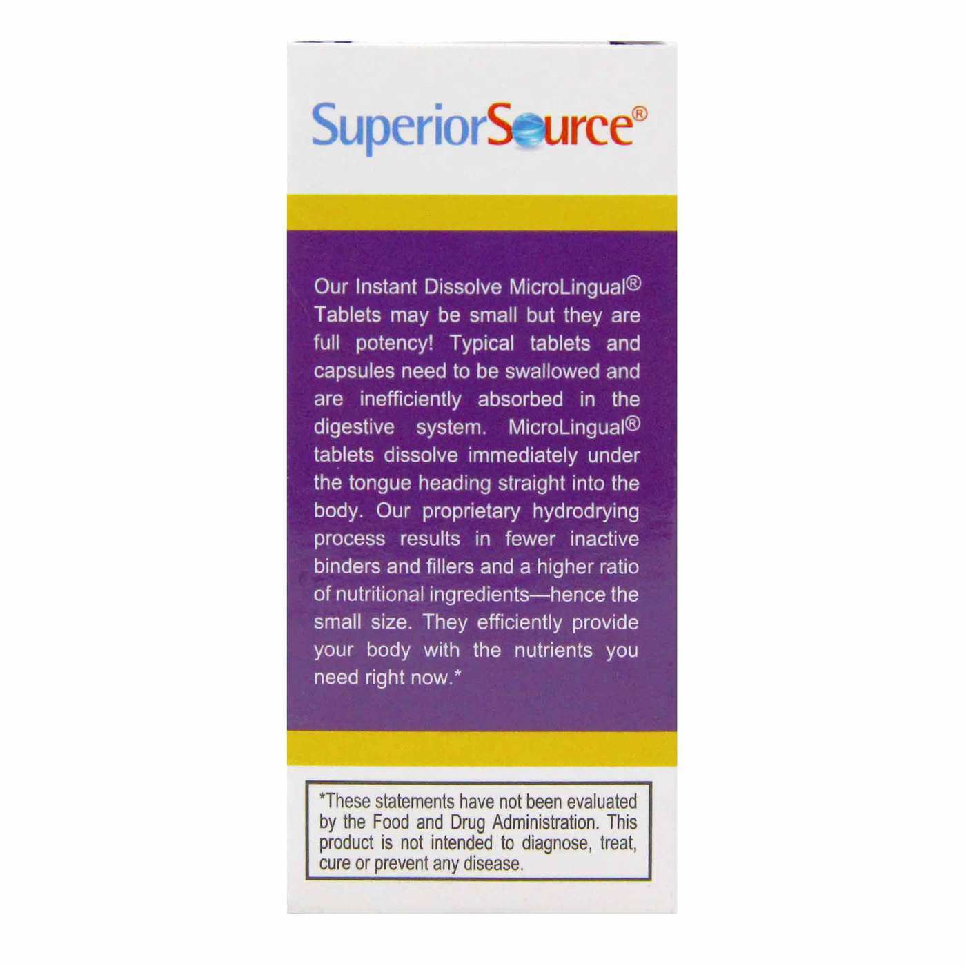 Superior Source, No Shot B12 Cianocobalamina 1,000 mcg com B6 e Ácido Fólico - 100 Tabletes - Imagem 3