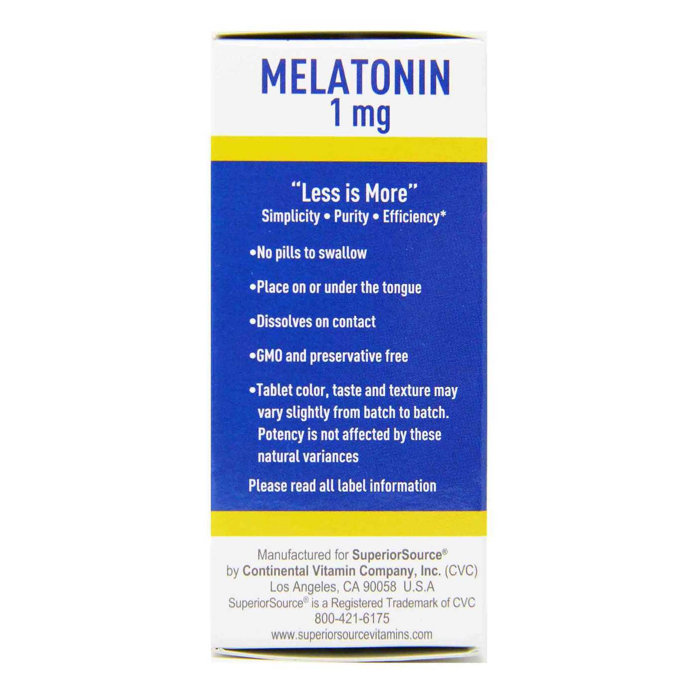Superior Source, Melatonina - 1 mg - 100 Tabletes - Imagem 2