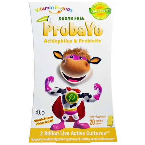 Vitamin Friends Probayo, Açúcar grátis - 20 Vanilla Bears