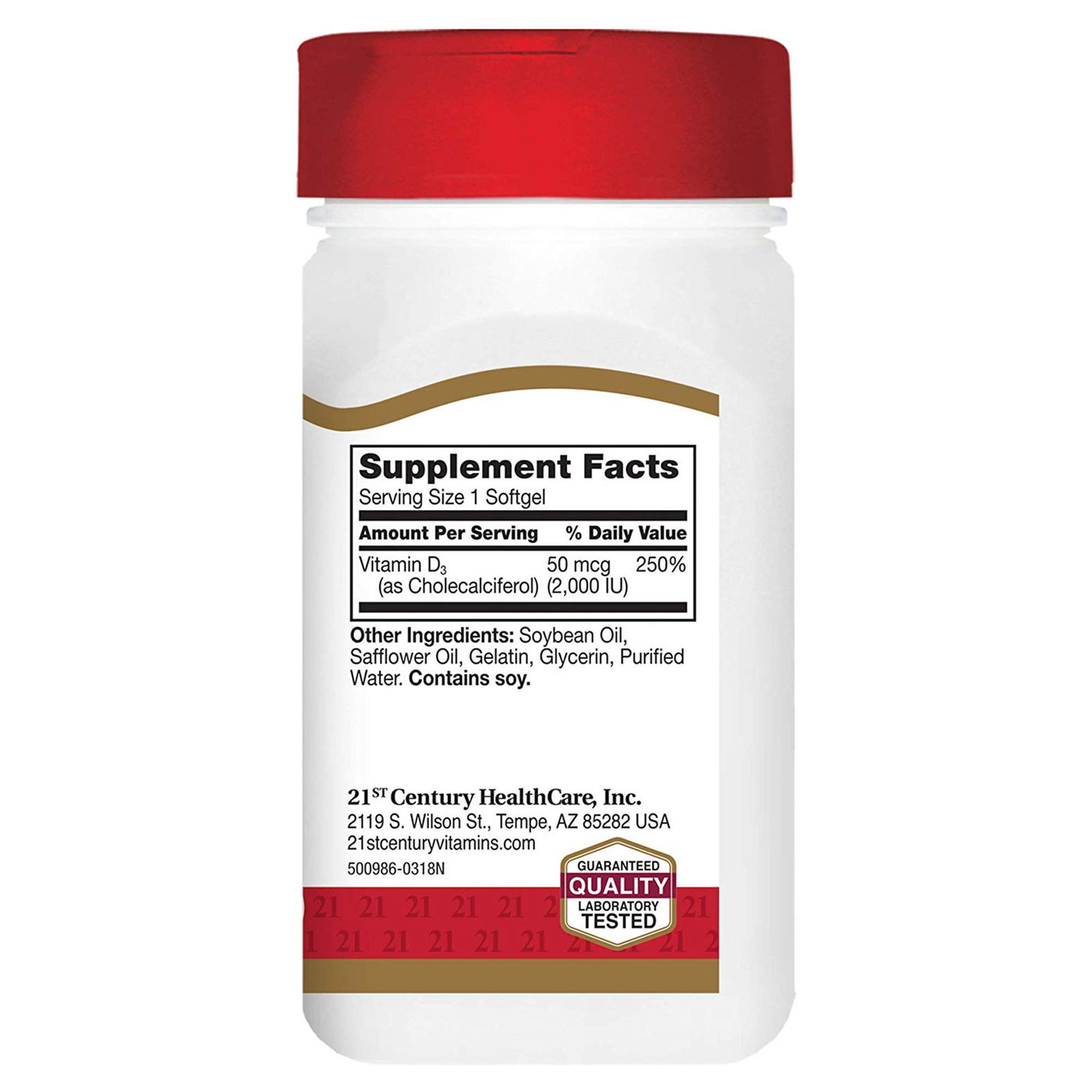 21st Century Vitamina D3 - 50 mcg - 250 cápsulas de liberação rápida - Imagem 2
