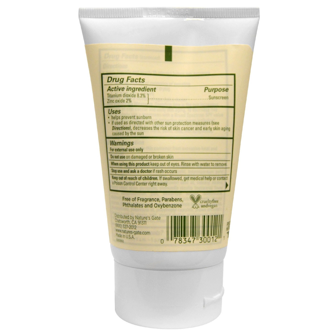 Nature's Gate Bloco de Crianças Mineral SPF 20 4 onças - Imagem 2