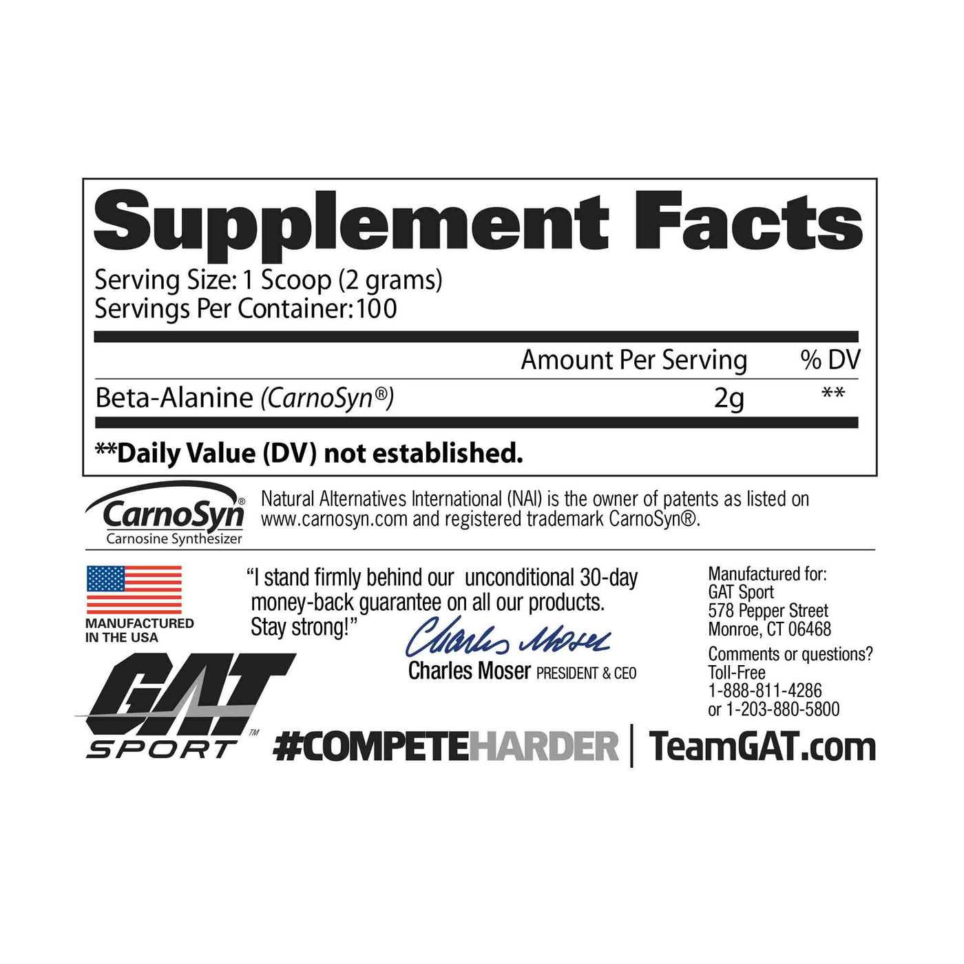 GAT Beta Alanine - 100 servings - Imagem 3