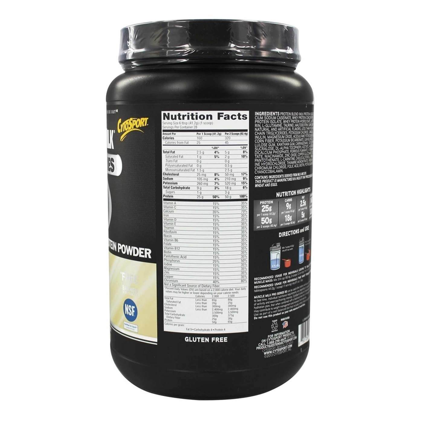 CytoSport Muscle Milk Pro Series 50, Baunilha Intensa - 2.54 lbs - Imagem 2