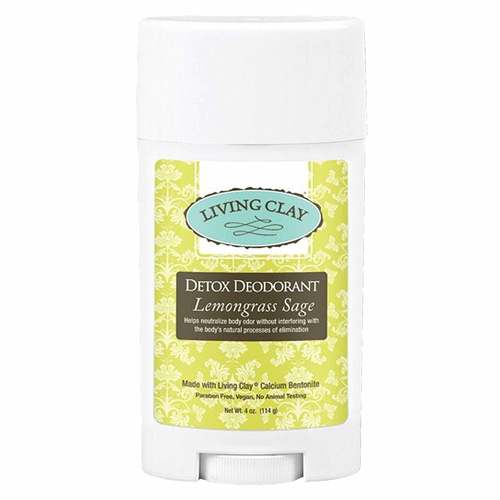 Living Clay Detox Desodorante Limãograss Sage (6 Tubes) 4oz - 6 x 4oz