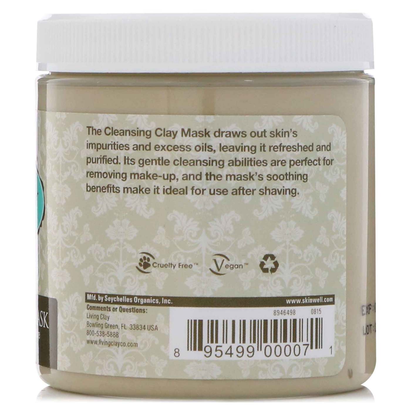 Living Clay Cleansing Clay Mask, Cream, Fragrance Free (Jar) 8oz - 8oz - Imagem 2