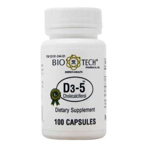 BioTech Pharmacal, Vitamina D3-5 5,000 IU - 100 Cápsulas