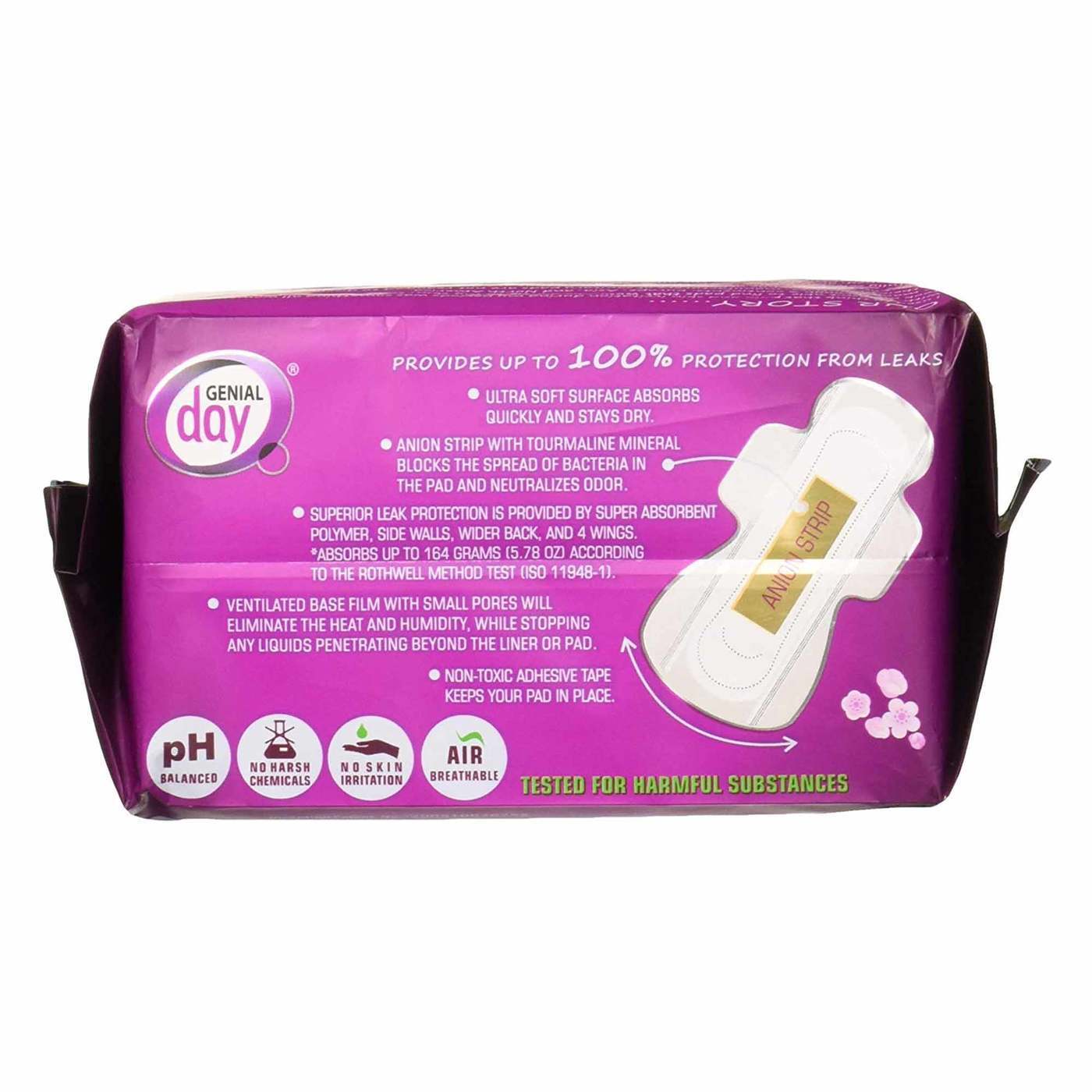 Genial Day Super Absorbency Heavy Flow Pads 8 Pads - Imagem 3