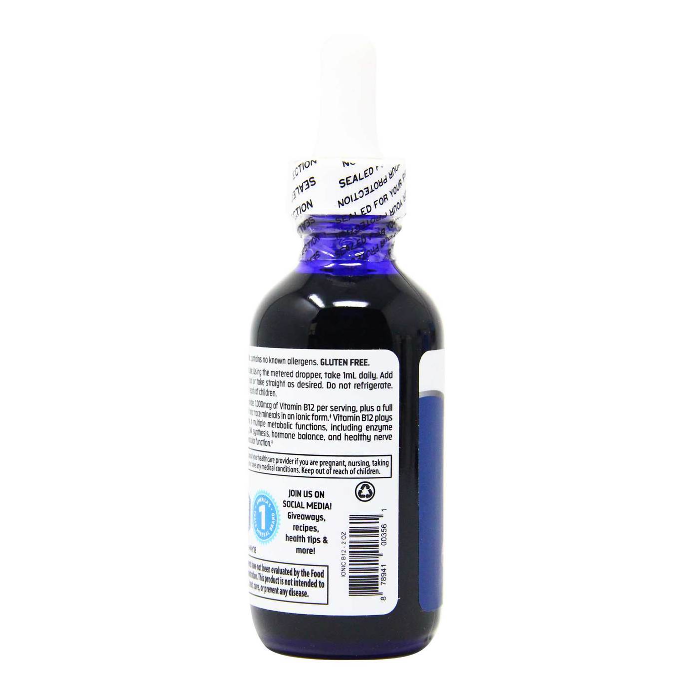 Trace Minerals Research Liquid Ionic B12, Uva - 1,000 mcg - 2 fl oz - Imagem 4