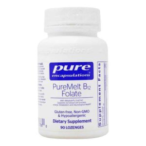 Pure Encapsulations, PureMelt B12 Folato 1,000 mcg - 90 Pastilhas