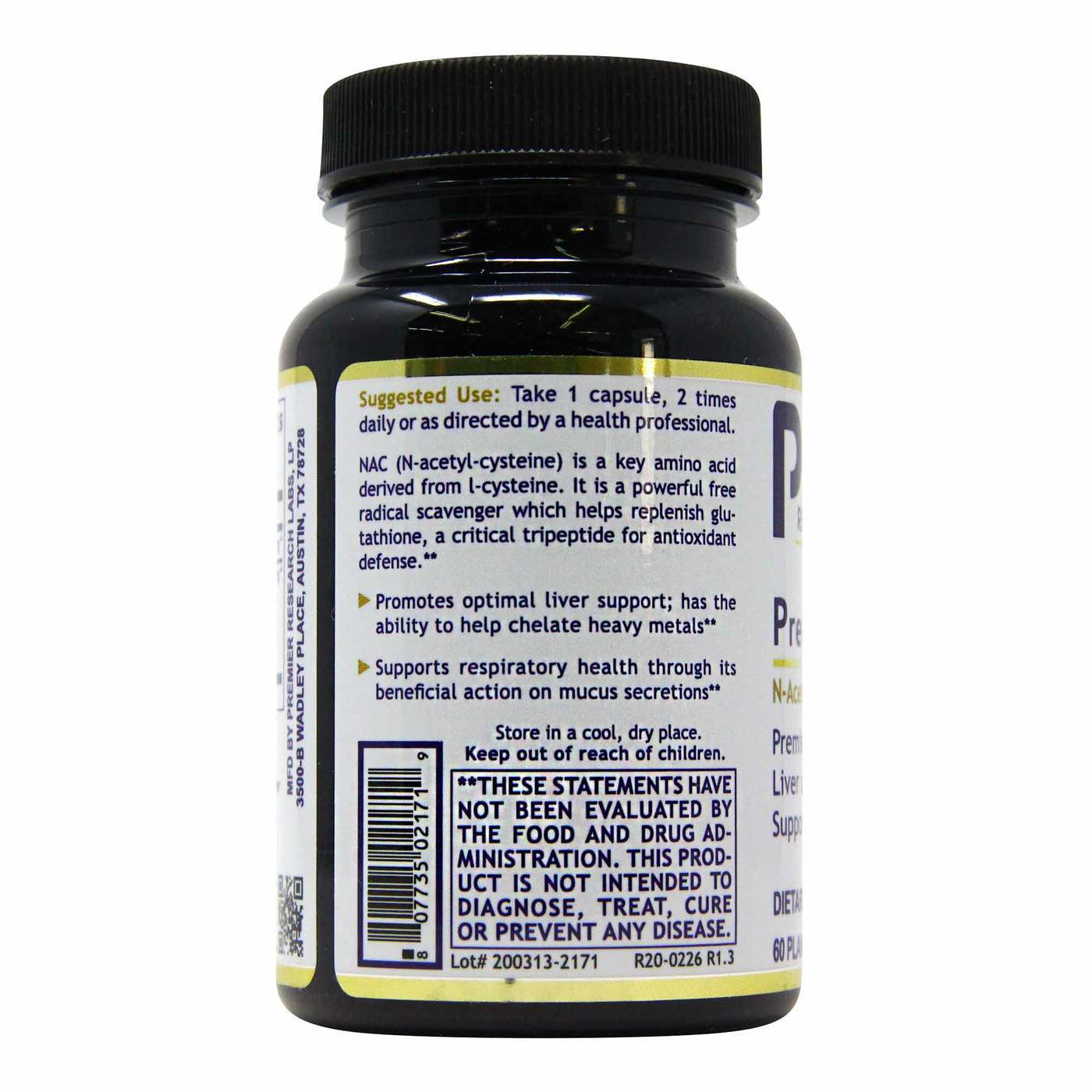 Premier Research Labs, Premier NAC 300 mg - 60 Cápsulas Vegetarianas - Imagem 4