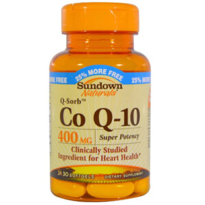 Sundown Naturals, Co Q-10 400 mg - 30 Cápsulas em Gel