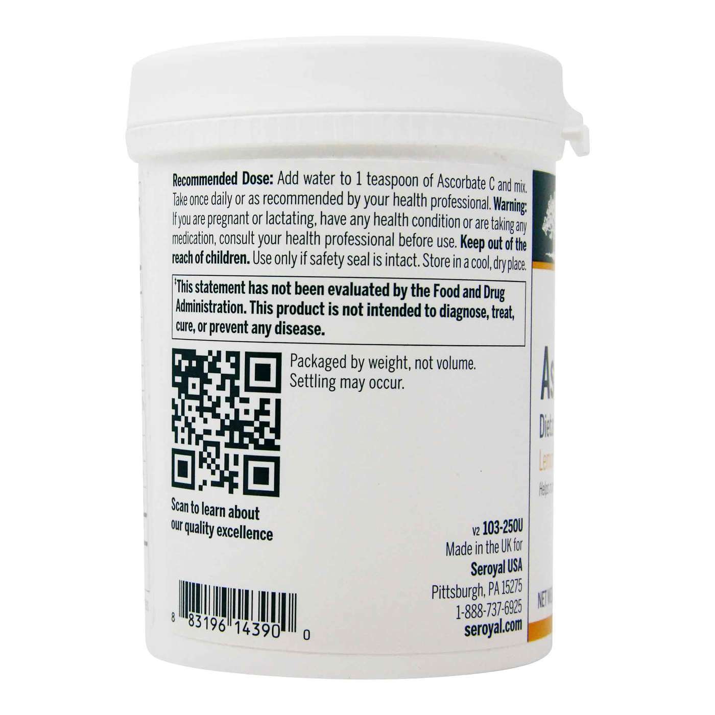 Genestra Ascorbate C - 8.8 oz - Imagem 3