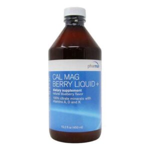 Genestra, Cal:Mag com Líquido de Frutas - Mirtilo - 15.2 fl oz (450mL)