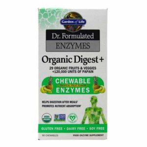 Garden of Life, Digest + Enzimas Orgânicas - 90 Tabletes Mastigáveis