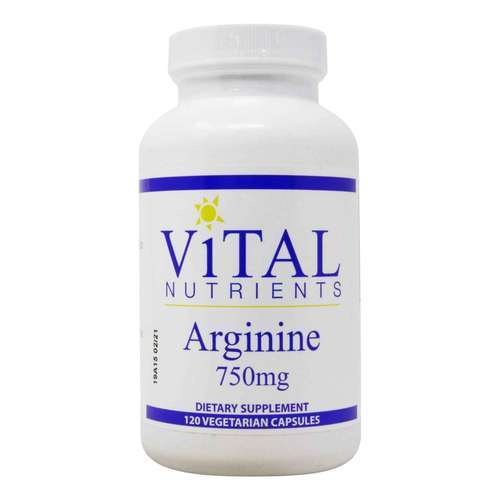 Vital Nutrients Arginine 750 mg - 120 Vegetarian Capsules