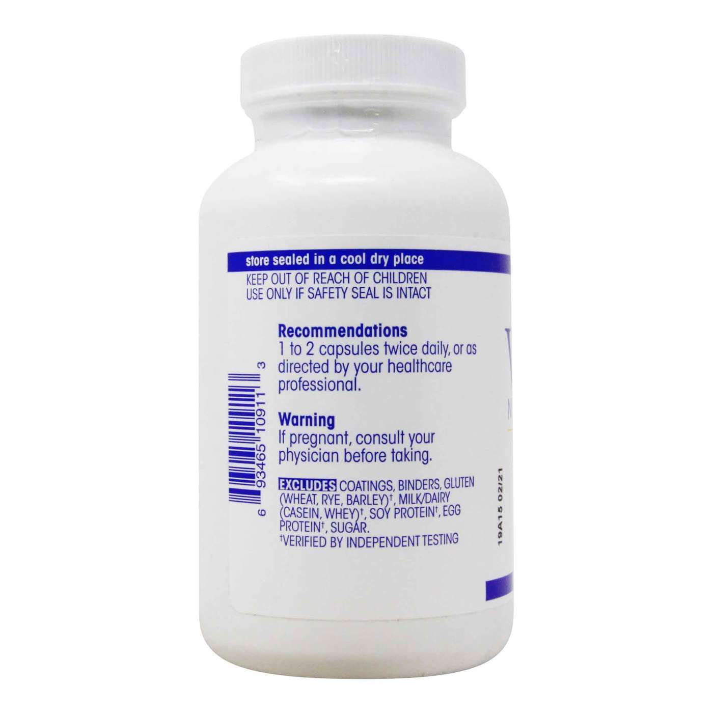 Vital Nutrients Arginine 750 mg - 120 Vegetarian Capsules - Imagem 3