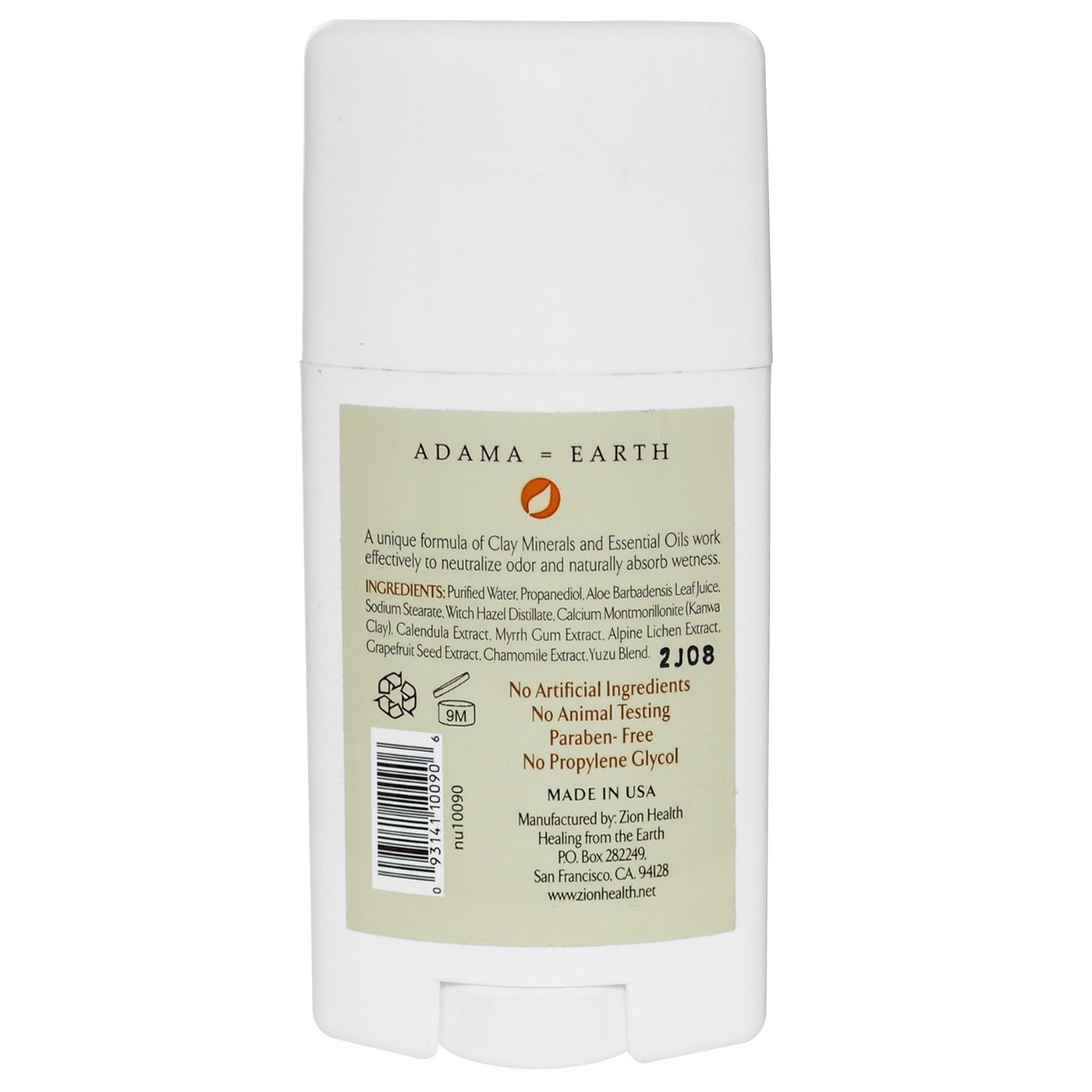 Zion Health Argila deoD Adama 2,5 oz Sólidos - Imagem 2