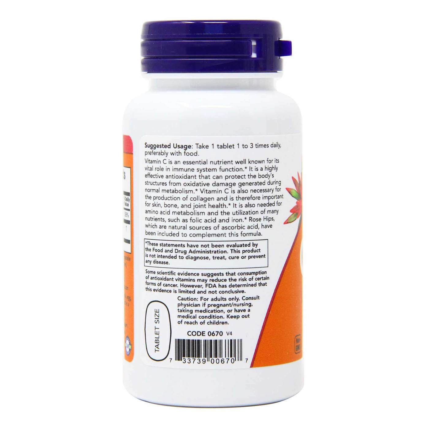 C-500 Now Foods 100 Tabletes - Imagem 2