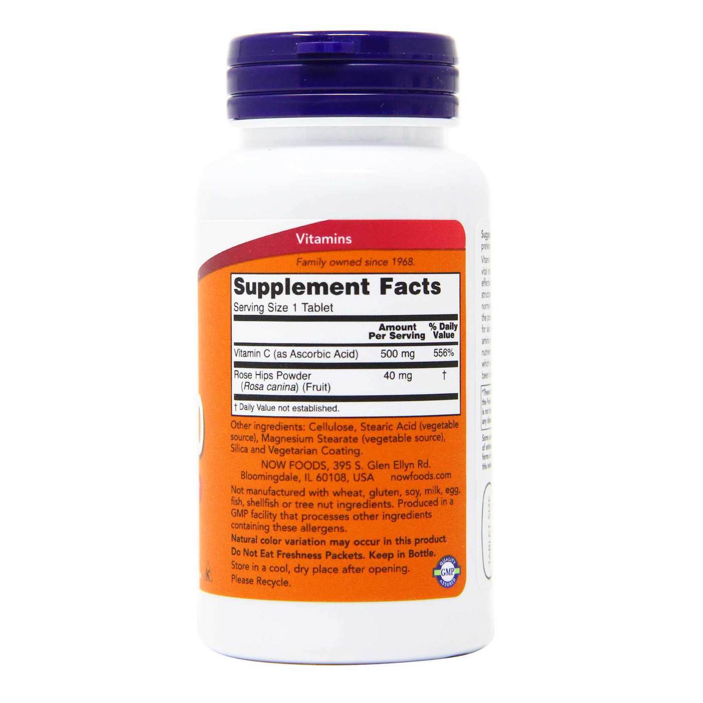 C-500 Now Foods 100 Tabletes - Imagem 3