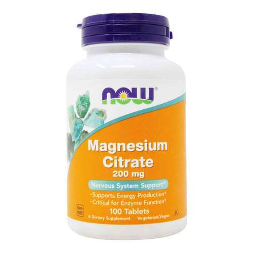Now Foods, Citrato de Magnésio - 200 mg 100 Tabletes