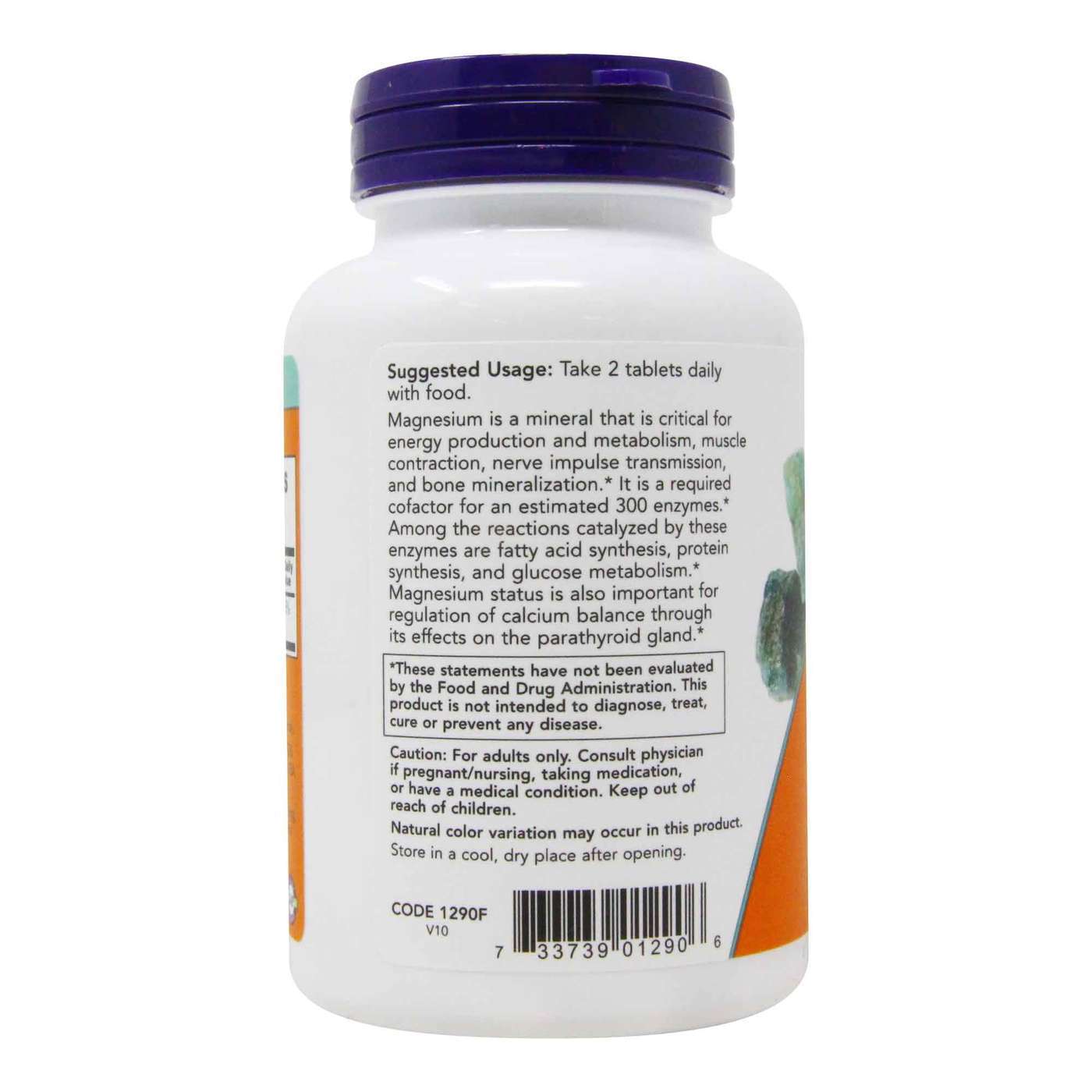 Now Foods, Citrato de Magnésio - 200 mg 100 Tabletes - Imagem 3