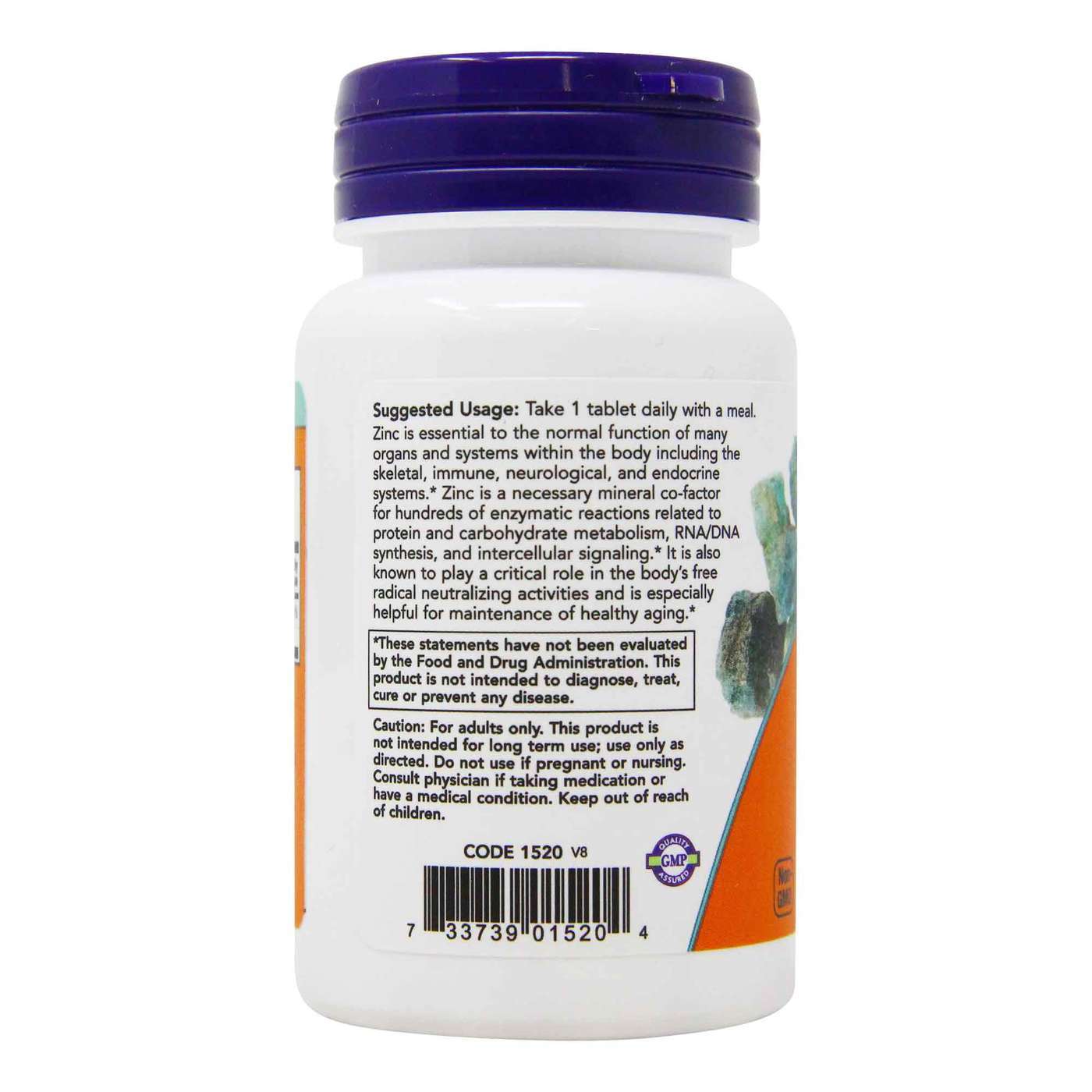 Now Foods, Zinco 50 mg - 100 Tabletes - Imagem 3